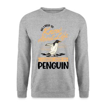 Penguin Gift Penguin - Unisex Sweatshirt - salt & pepper - Front - Alina (178cm) & Michal (187cm)