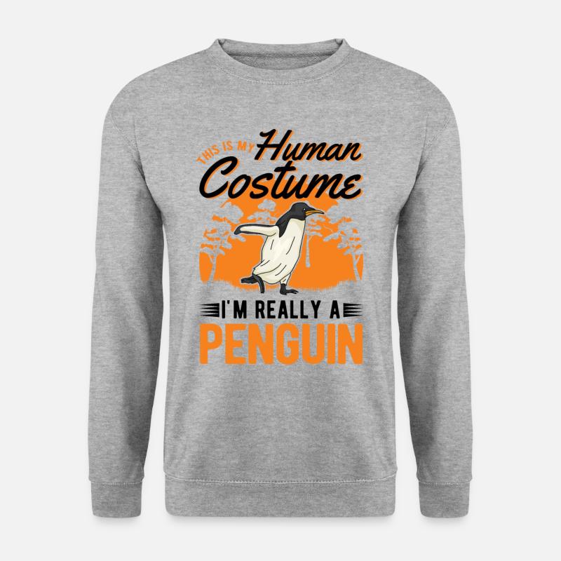 Pinguin Human Costume Penguin - Unisex Pullover - Weißgrau meliert