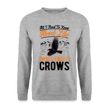 Cadeau Corbeau Corbeau Corbeau Corbeau - Sweat-shirt Unisexe - gris chiné - Devant - Alina (178cm) & Michal (187cm)