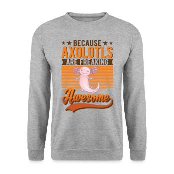 Parce que les axolotls sont vraiment géniaux - Sweat-shirt Unisexe - gris chiné - Devant - Alina (178cm) & Michal (187cm)