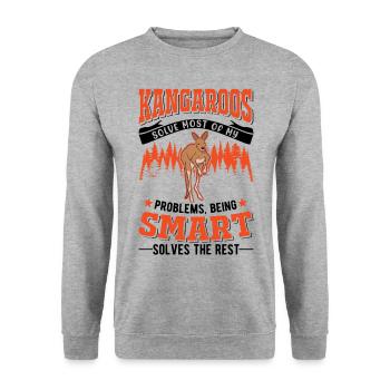 Kangaroo Australia Kangaroo - Unisex Sweatshirt - salt & pepper - Front - Alina (178cm) & Michal (187cm)