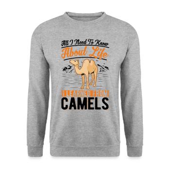 Camel Lover Egypt - Unisex Sweatshirt - salt & pepper - Front - Alina (178cm) & Michal (187cm)