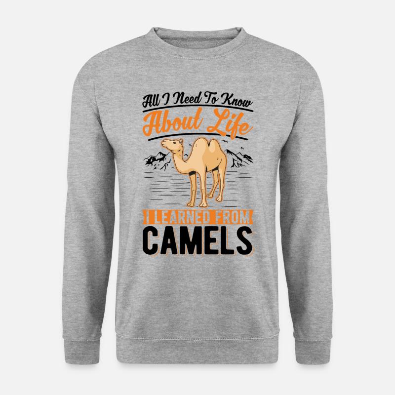 Kamel Liebhaber Ägypten - Unisex Pullover - Weißgrau meliert