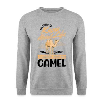 Camel Lover Egypt - Unisex Sweatshirt - salt & pepper - Front - Alina (178cm) & Michal (187cm)