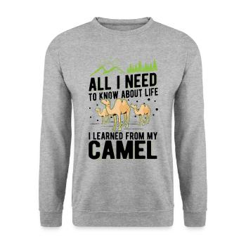 Camel Lover Egypt - Unisex Sweatshirt - salt & pepper - Front - Alina (178cm) & Michal (187cm)