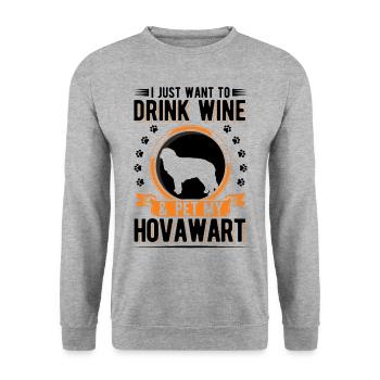 Hovawart et le vin - Sweat-shirt Unisexe - gris chiné - Devant - Alina (178cm) & Michal (187cm)