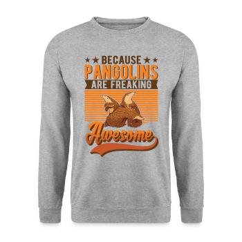Because Pangolins are freaking awesome - Unisex Sweatshirt - salt & pepper - Front - Alina (178cm) & Michal (187cm)