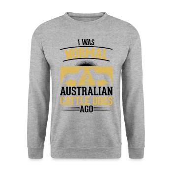 Cadeau de chien de bouvier australien - Sweat-shirt Unisexe - gris chiné - Devant - Alina (178cm) & Michal (187cm)