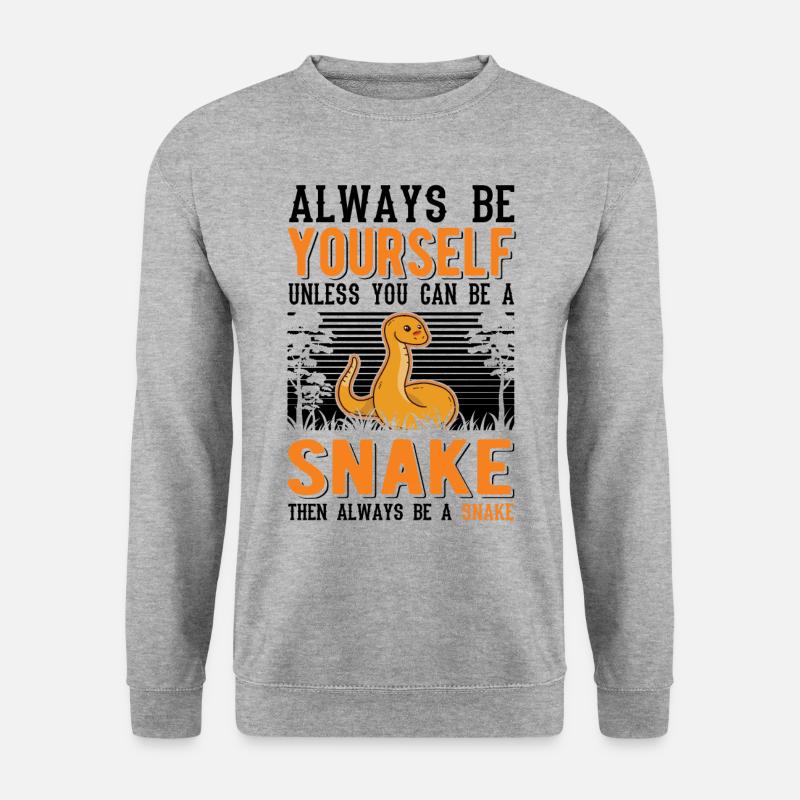 Always Be Yourself Snake Schlange - Unisex Pullover - Weißgrau meliert
