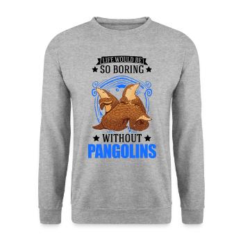 Cadeau Pangolin Pangolin - Sweat-shirt Unisexe - gris chiné - Devant - Alina (178cm) & Michal (187cm)