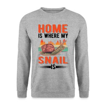 Home is where my snails are - Unisex Sweatshirt - salt & pepper - Front - Alina (178cm) & Michal (187cm)