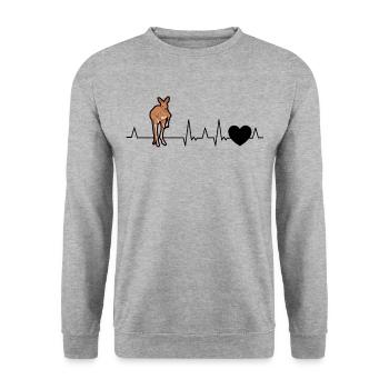 Kangaroo Heartbeat Australie - Sweat-shirt Unisexe - gris chiné - Devant - Alina (178cm) & Michal (187cm)