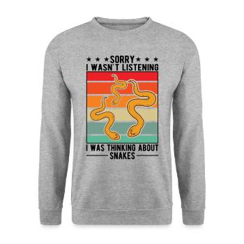 Snakes Owner Corn Snake Snake - Unisex Sweatshirt - salt & pepper - Front - Alina (178cm) & Michal (187cm)