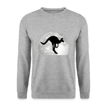 Kangaroo, Moon, Australia, Kangaroo - Unisex Sweatshirt - salt & pepper - Front - Alina (178cm) & Michal (187cm)