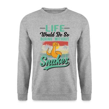 Propriétaire de serpent Snake Lover - Sweat-shirt Unisexe - gris chiné - Devant - Alina (178cm) & Michal (187cm)