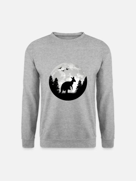 Kangourou, Lune, Australie, Kangourou - Sweat-shirt Unisexe - gris chiné