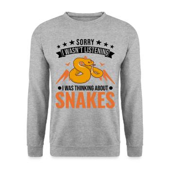 Snake Owner Corn Snake Snake - Unisex Sweatshirt - salt & pepper - Front - Alina (178cm) & Michal (187cm)