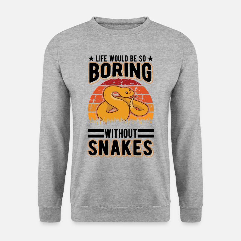 Schlangen Besitzer Schlangenliebhaber - Unisex Pullover - Weißgrau meliert