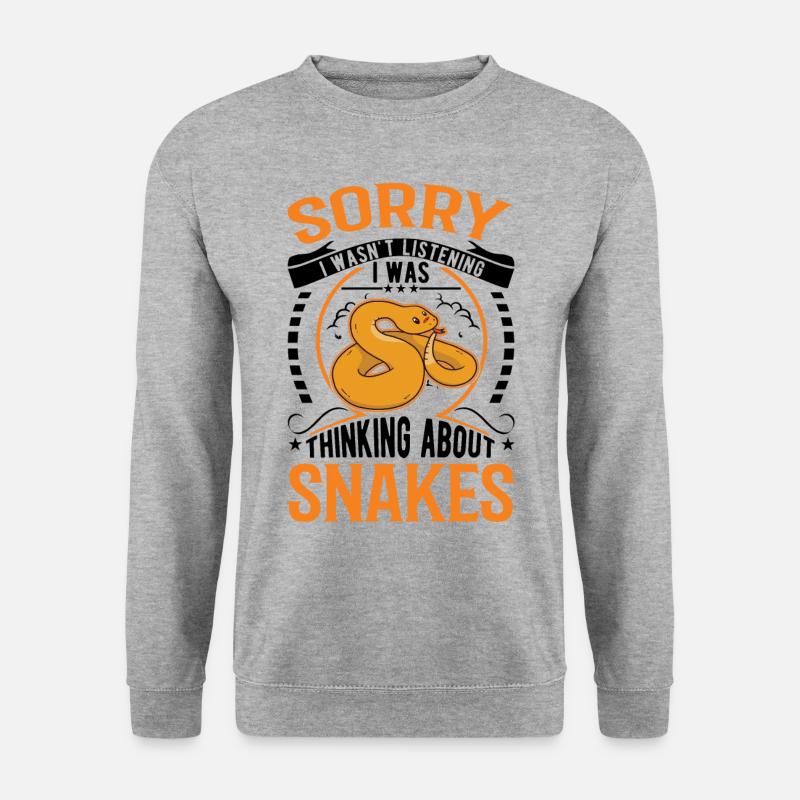 Schlangen Besitzer Kornnatter Natter - Unisex Pullover - Weißgrau meliert