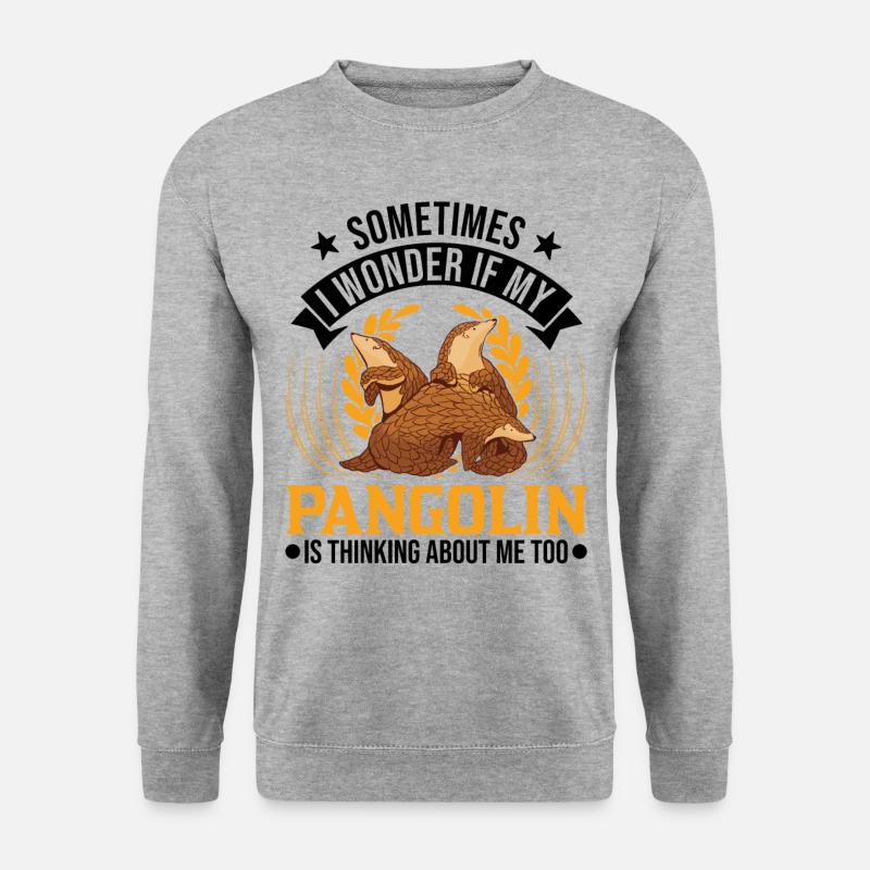 Pangolin Geschenk Schuppentier - Unisex Pullover - Weißgrau meliert