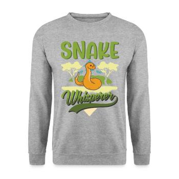 Serpents Chuchoteur Amoureux des Serpents - Sweat-shirt Unisexe - gris chiné - Devant - Alina (178cm) & Michal (187cm)
