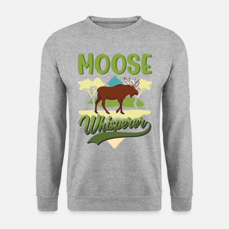 Elch Flüsterer Elchgeweih Skandinavien - Unisex Pullover - Weißgrau meliert