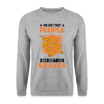 Snake Owner Corn Snake Snake - Unisex Sweatshirt - salt & pepper - Front - Alina (178cm) & Michal (187cm)