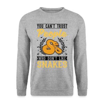 Snake Owner Corn Snake Snake - Unisex Sweatshirt - salt & pepper - Front - Alina (178cm) & Michal (187cm)