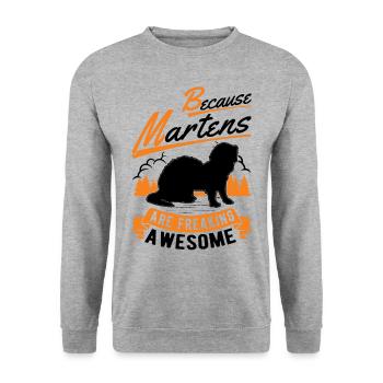 Parce que les Martens sont vraiment géniales Marder - Sweat-shirt Unisexe - gris chiné - Devant - Alina (178cm) & Michal (187cm)