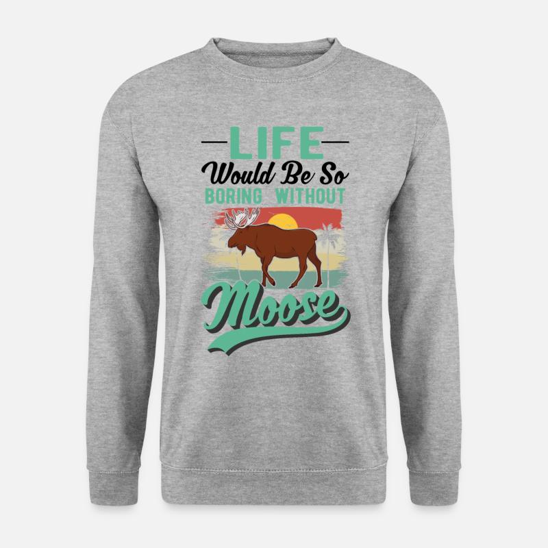 Elch Geschenk Elchgeweih Skandinavien - Unisex Pullover - Weißgrau meliert