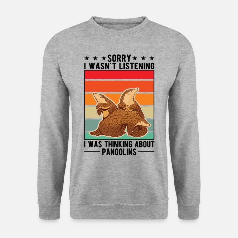 Pangolin Geschenk Schuppentier - Unisex Pullover - Weißgrau meliert