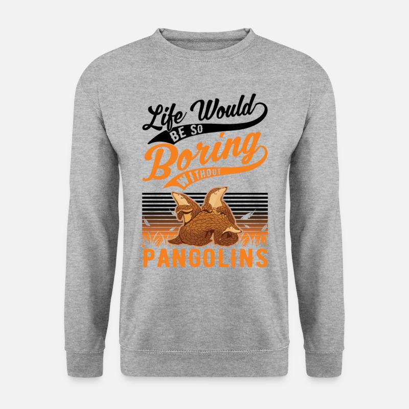 Pangolin Geschenk Schuppentier - Unisex Pullover - Weißgrau meliert