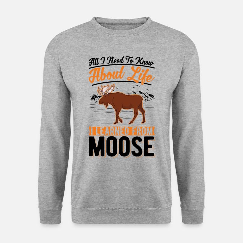 Elch Geschenk Elchgeweih Skandinavien - Unisex Pullover - Weißgrau meliert