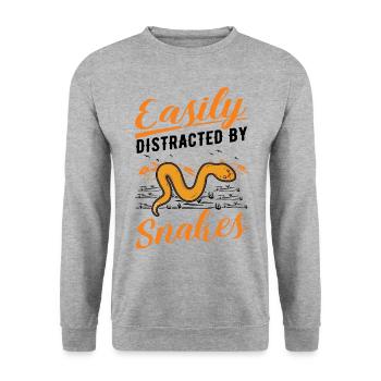 Snake Owner Corn Snake Snake - Unisex Sweatshirt - salt & pepper - Front - Alina (178cm) & Michal (187cm)