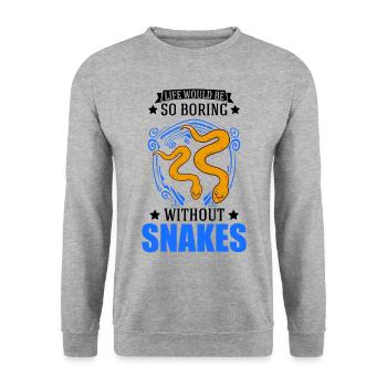Propriétaires de serpents Amoureux des serpents - Sweat-shirt Unisexe - gris chiné - Devant - Alina (178cm) & Michal (187cm)