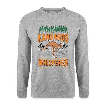 Kangaroo Whisperer Australia Kangaroo - Unisex Sweatshirt - salt & pepper - Front - Alina (178cm) & Michal (187cm)