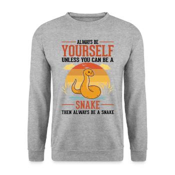 Always Be Yourself Snake Schlange - Unisex Sweatshirt - salt & pepper - Front - Alina (178cm) & Michal (187cm)