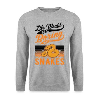 Propriétaires de serpents Amoureux des serpents - Sweat-shirt Unisexe - gris chiné - Devant - Alina (178cm) & Michal (187cm)