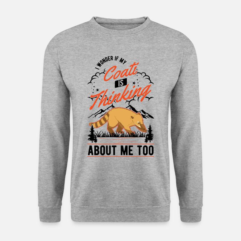Nasenbär Geschenk Coati Rüsselbär - Unisex Pullover - Weißgrau meliert