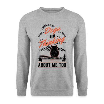 Degu Owner Shrub Rat Forest Degu - Unisex Sweatshirt - salt & pepper - Front - Alina (178cm) & Michal (187cm)