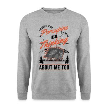 Porc-épic amateur Porc-épic - Sweat-shirt Unisexe - gris chiné - Devant - Alina (178cm) & Michal (187cm)