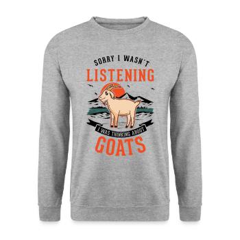 Chèvres Cadeau Chèvre Hôte Chèvre - Sweat-shirt Unisexe - gris chiné - Devant - Alina (178cm) & Michal (187cm)