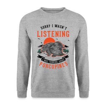 Porc-épic Cadeau Porc-épic - Sweat-shirt Unisexe - gris chiné - Devant - Alina (178cm) & Michal (187cm)
