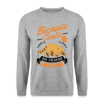 Coati Cadeau Malle Ours Coati - Sweat-shirt Unisexe - gris chiné - Devant - Alina (178cm) & Michal (187cm)