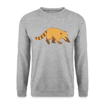 Nasenbär Coati - Unisex Sweatshirt - salt & pepper - Front - Alina (178cm) & Michal (187cm)