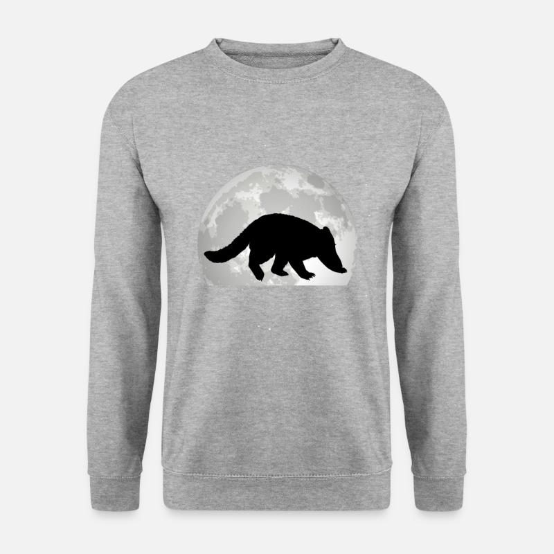 Nasenbär Mond Coati - Unisex Pullover - Weißgrau meliert