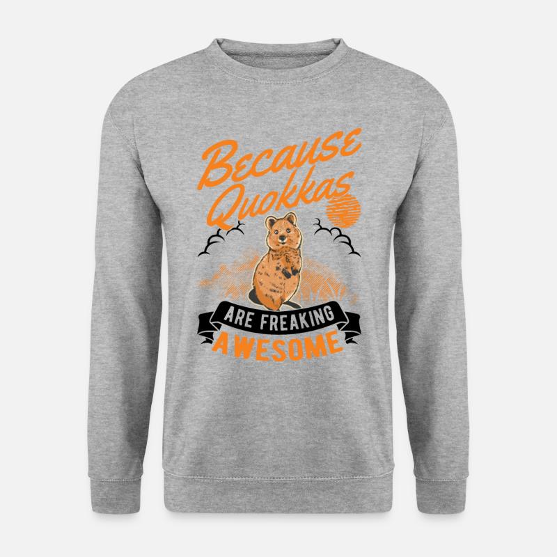 Quokka Geschenk Kurzschwanzkänguru - Unisex Pullover - Weißgrau meliert