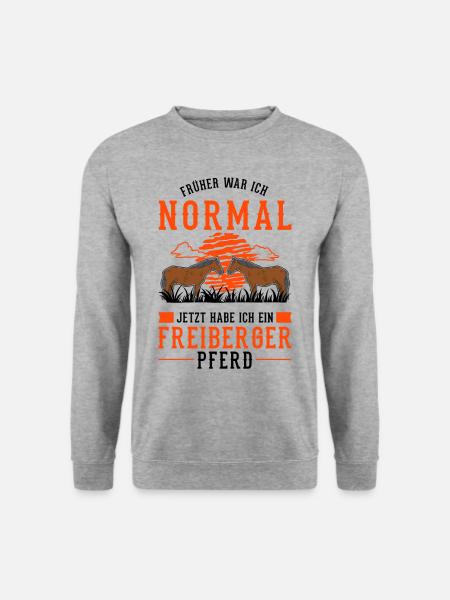 Freiberger Pferd Reiterin - Unisex Pullover - Weißgrau meliert