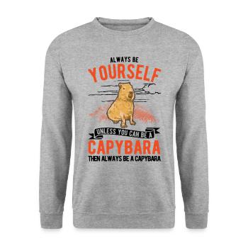Soyez toujours vous-même Capybara Wasserschwein Capibara - Sweat-shirt Unisexe - gris chiné - Devant - Alina (178cm) & Michal (187cm)