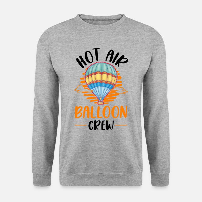Heißluftballon Crew Heißluftballonfahrt - Unisex Pullover - Weißgrau meliert